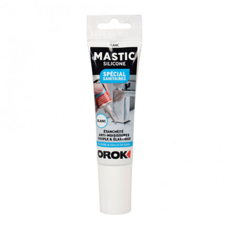 Mastic Silicone Sanitaire - Blanc - Tube 85ml - Résistant à l'eau - Anti-moisissures