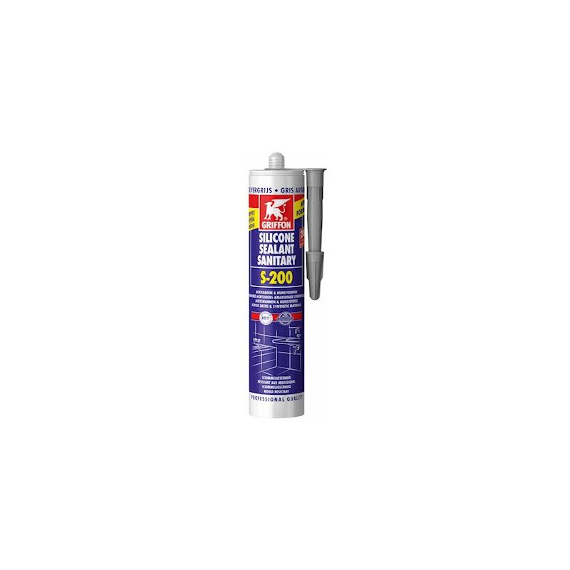 Mastic silicone sanitaire Griffon s-200 - base acrylique - gris - cartouche de 300 ml Griffon 6315513
