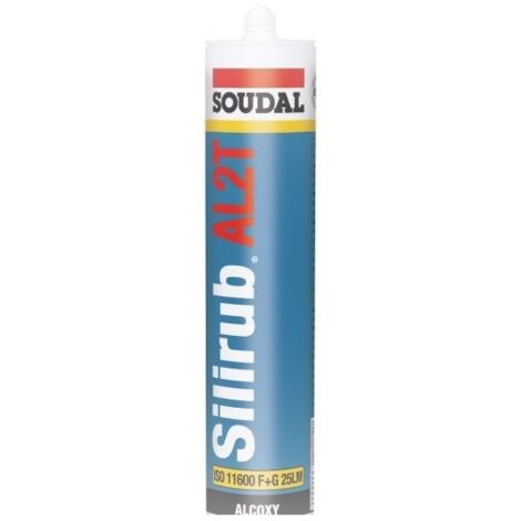 Mastic silicone Silirub AL2T transparent cartouche 300ml SOUDAL 120647