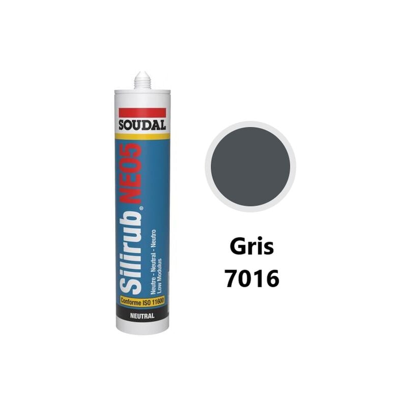 Finish - Mastic silicone n oxime neo5 cart.300ml ton gris - soudal