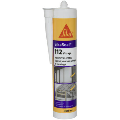 main image of "Mastic silicone spécial vitre - SIKA SikaSeal 112 Vitrage - Gris - 300ml - Gris"