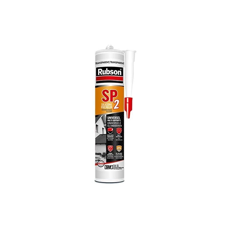 Rubson - SP2 mastic silicone premium à très forte adhérence, joint universel pour raccordement, calfeutrement, dilatation, coloris