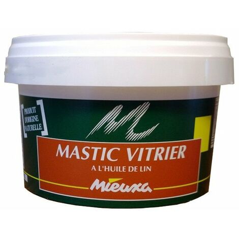 Mastic vitrier incolore 5kg – Pour pose de vitres sur boiserie – Excellente étanchéité – Mastic à base d'huile de lin – Mieuxa