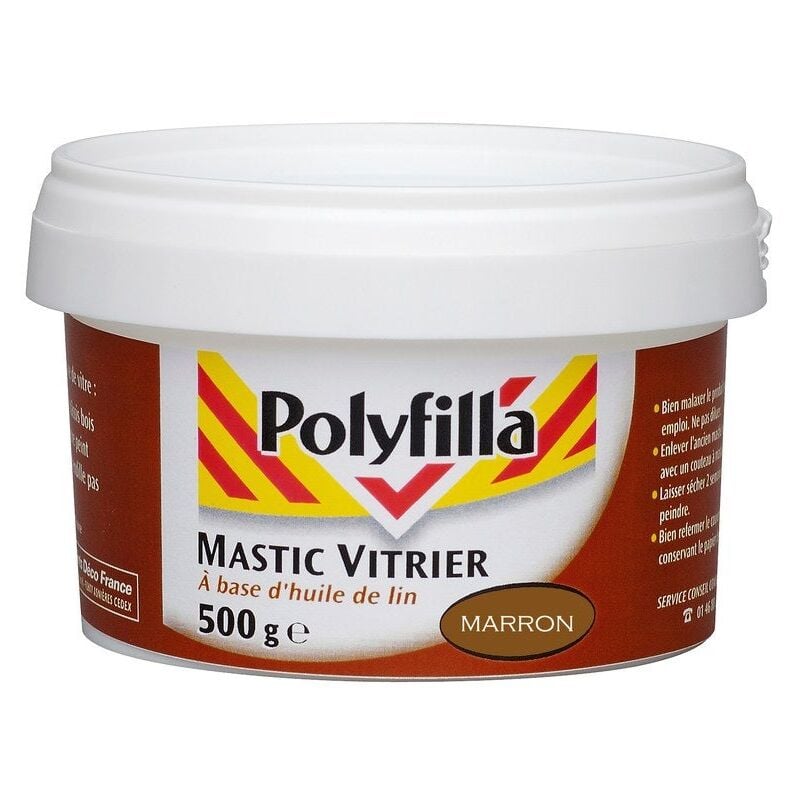 Mastic d'étanchéité vitrier Polyfilla 500 g marron