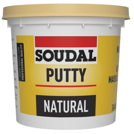 Mastic Vitrier - Mastic non-élastique à base d'huile de lin - Soudal - 5 kg Naturel