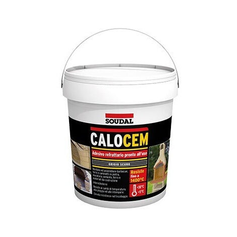 Mastice refrattario per montaggio di barbecue e forni in muratura secchio 2,5 kg Soudal