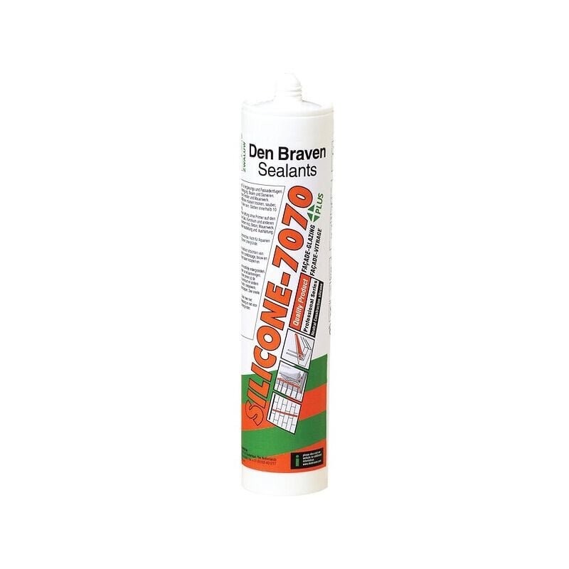 Den Braven - Mastics bâtiment miroiterie silicone neutre alcoxy 7070 Plus coloris gris 7045 carton de 25 cartouches 300 ml
