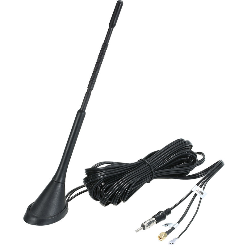 

Happyshop - Mastil de antena aerea de coche universal + amplificador de radio DAB Conector de enchufe macho SMA