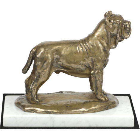Mastino Napoletano, Mastino Napoletano, Mastino Napoletano - statuetta di cane, figurina su marmo bianco, trofeo per l'esposizione canina del marchio Art-Dog