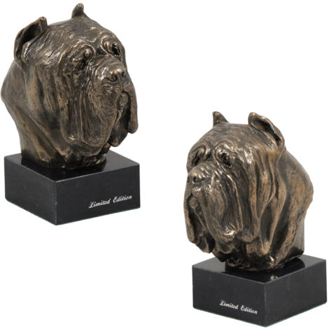 Mastino Napoletano, Mastino Napoletano - statuetta di cane, busto su base in pietra, scultura, trofeo per la mostra canina Art-Dog