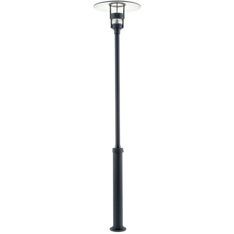 Mastleuchte / Gartenlaterne FREJA, Höhe 232 cm, Alu schwarz / Glas klar, E27