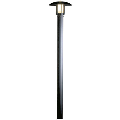 Mastleuchte / Gartenlaterne HEIMDAL, Höhe 200 cm, Alu schwarz / Glas opal, E27