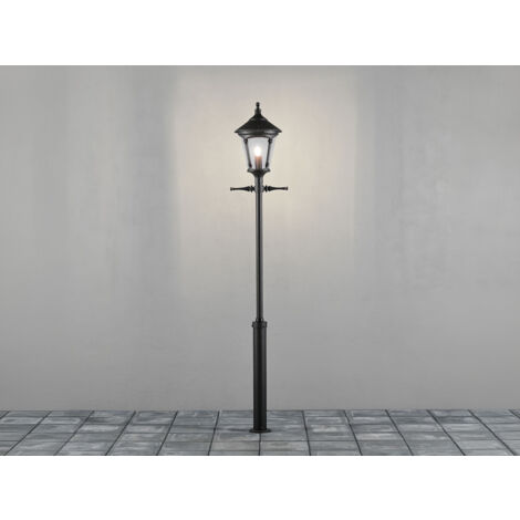 Mastleuchte VIRGO Laterne aus Aluminium Schwarz, Höhe 255cm