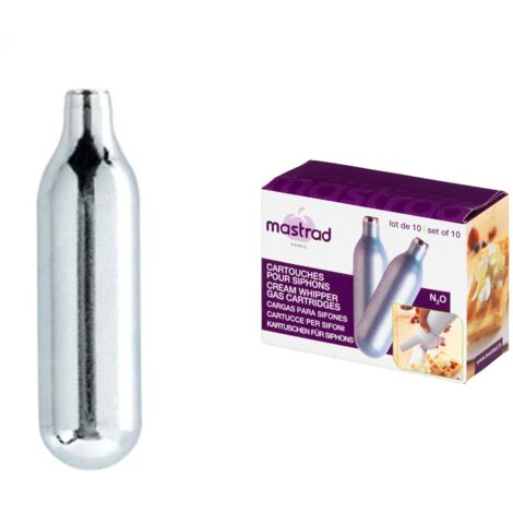 Mastrad - F48560, Set di 10 cartucce per sifone monta panna