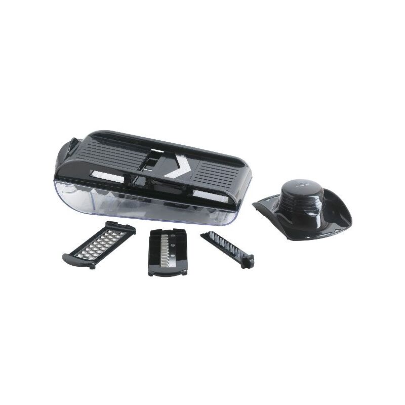 Mastrad - Mandoline v + réservoir + garde sécuritaire - noir
