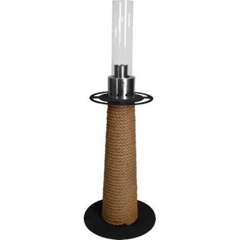 Masuria Gartenlampe Juno Steel Black mit Tauwerk Biobrennstofflampe Gartenfeuer