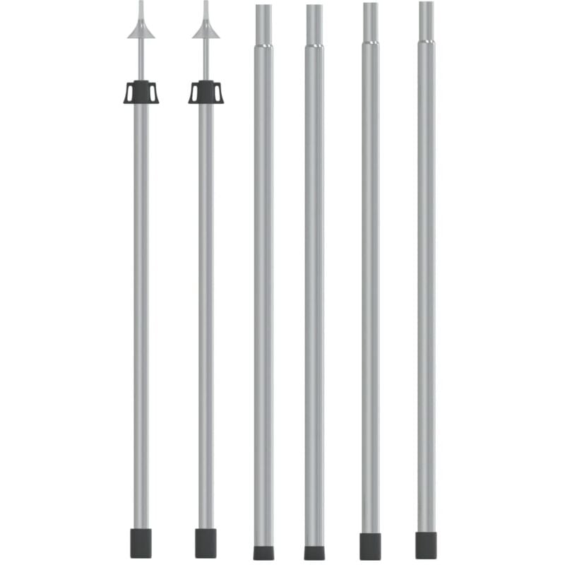 Mâts de bâche télescopiques 102-260 cm 2 pcs Aluminium Vidaxl