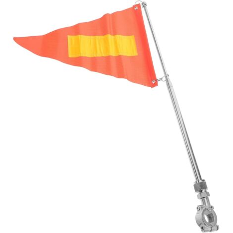Mât de Drapeau Réfléchissant Réglable 12 M Pince B pour Vélo Moto et Karting – Drapeau de Sécurité Haute Visibilité pour Fauteuil Roulant et Voiturette de Golf