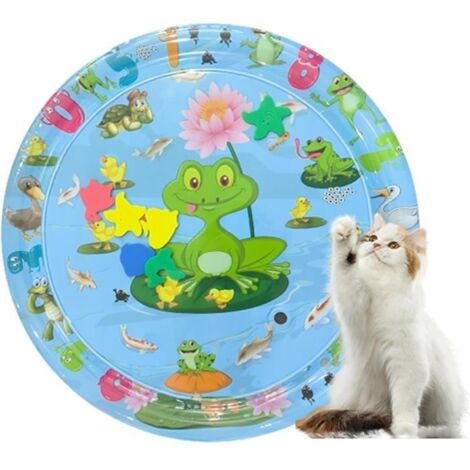Mat d'eau de Chat, épaissoir Le Jeu sensoriel en PVC, Temps Ventre interactif pour Les Chats Animaux Compagnie bébé