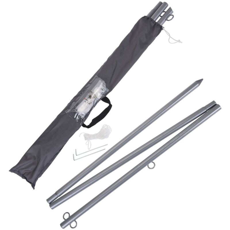 Koopman - Mât de couleur gris pour voile - Mât d'éclairage extérieur en aluminium gris