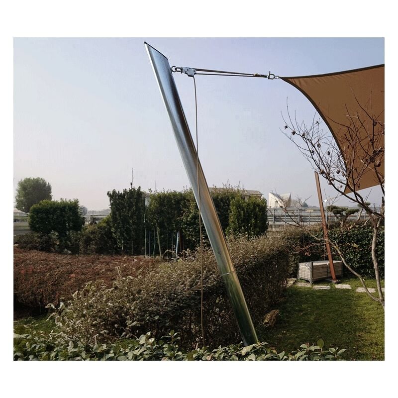 Direct Filet - Mât pour voile d'ombrage elliptique 6 points d'accroche accessoires inclus