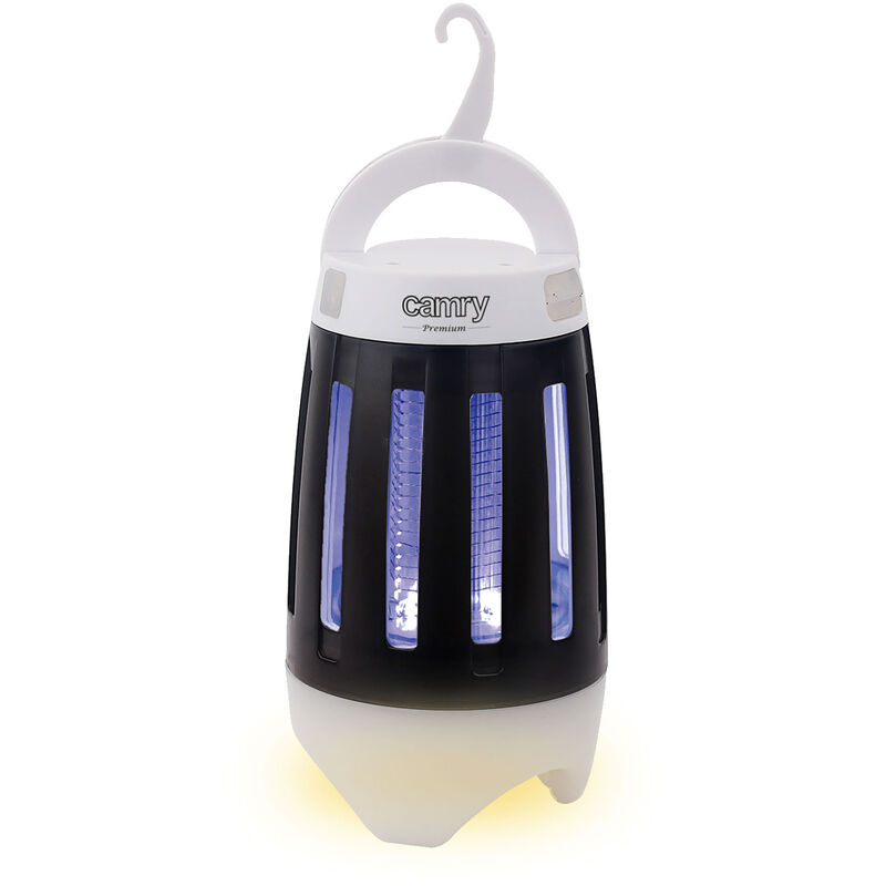 

Lámpara Anti-mosquitos, Lámpara Camping LED 2 en 1, Recargable USB Radio Acción 40 m², Camping 2 W Blanco/Negro - Camry