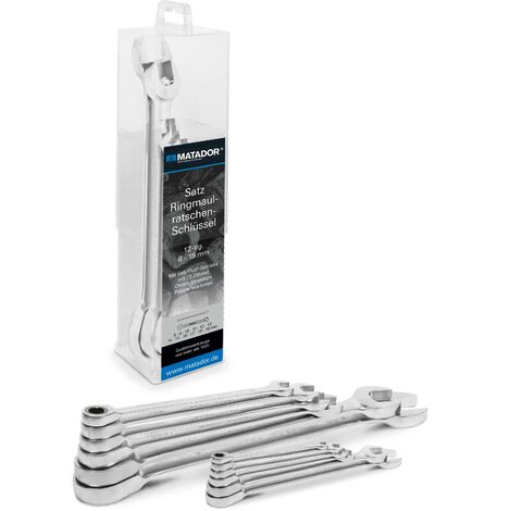 Matador Schraubwerkzeuge 01839120 Jeu de clés mixtes à cliquet 12 pièces Ouverture de clé (métrique) 8 - 19 mm X877351