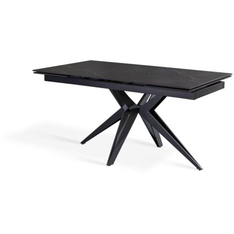 Match 2 - Tavolo allungabile (160/240 x 90 cm) in Ceramica Nera