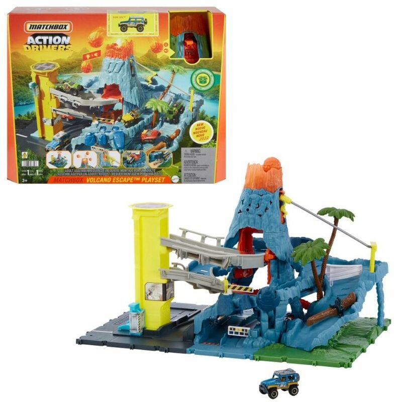 Mattel - Matchbox Playset Fuga dal Vulcano - Multicolor