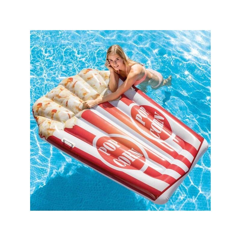 Colchoneta Hinchable Isla Palomitas Impresión Pvc Mar Piscina 178 X 124 Cm