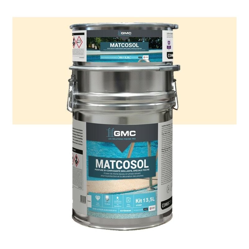 GMC - matcosol piscine sable 13,5L-Résine epoxy bi- Composant grande résistance au chlore
