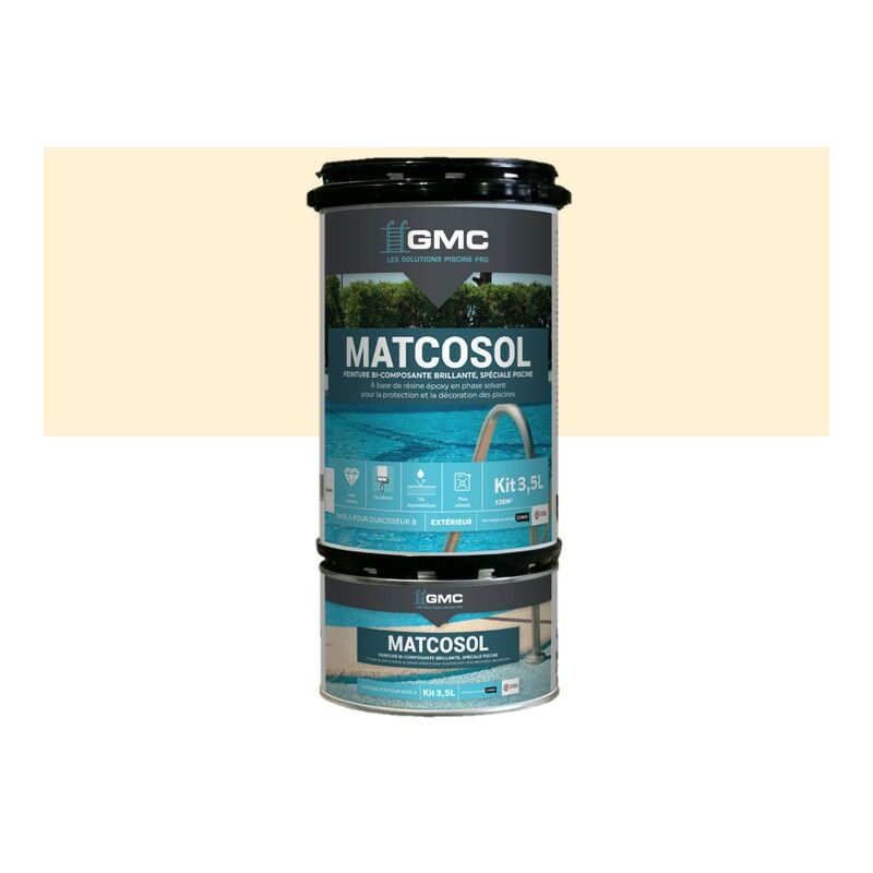 Matcosol piscine sable 3,5L -Résine epoxy bi- Composant grande résistance au chlore GMC sable