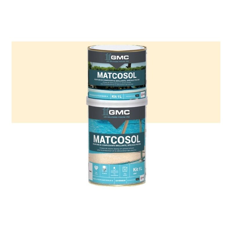 GMC - matcosol piscine sable 1L-Résine epoxy bi- Composant grande résistance au chlore sable