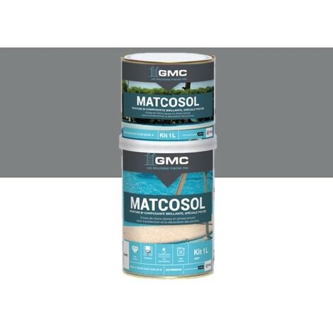 MATCOSOL PISCINE GRIS  1L -Résine epoxy bi- Composant grande résistance au chlore-GMC
