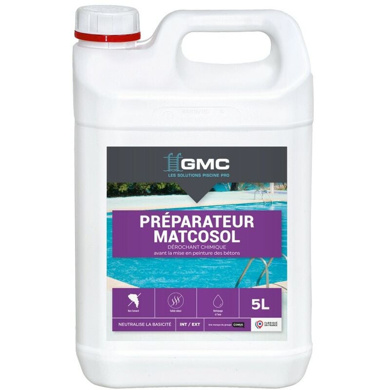 Matcosol preparateur 5L - Décrochant chimique avant mise en peinture des bétons neufs ou à rénover GMC nc