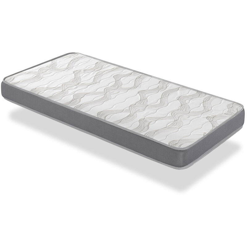 Matelas 90X200 nirvana Epaisseur 16 cm Mousse SuperSoft , Gris clair ,Technologie AirFresh