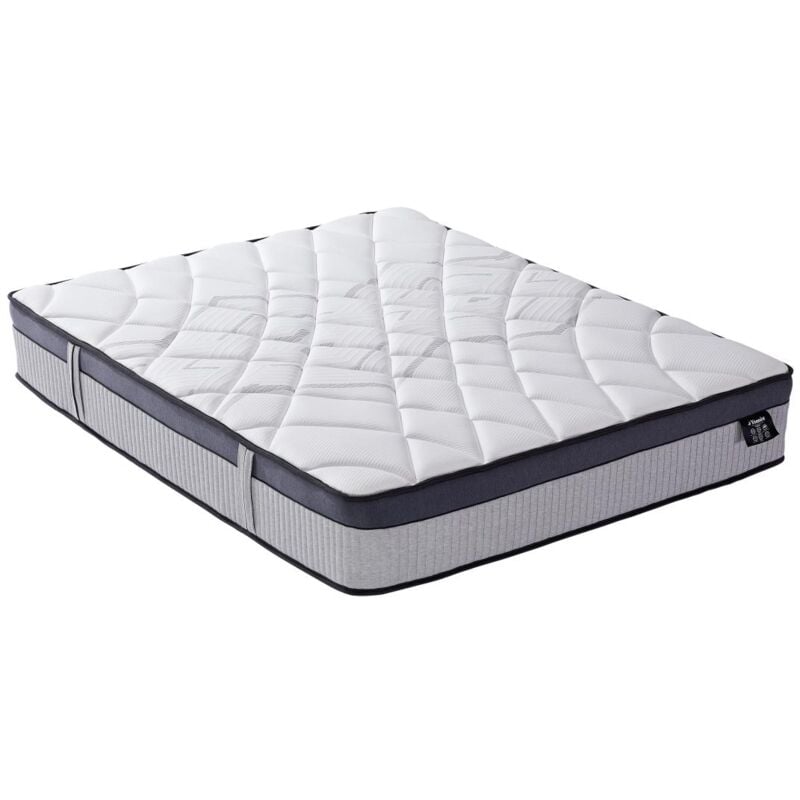 Vente-unique - Matelas 140 x 190 cm hybride ressorts ensachés 5 zones et mousse à mémoire de forme ép.30cm - patnos de ysmée