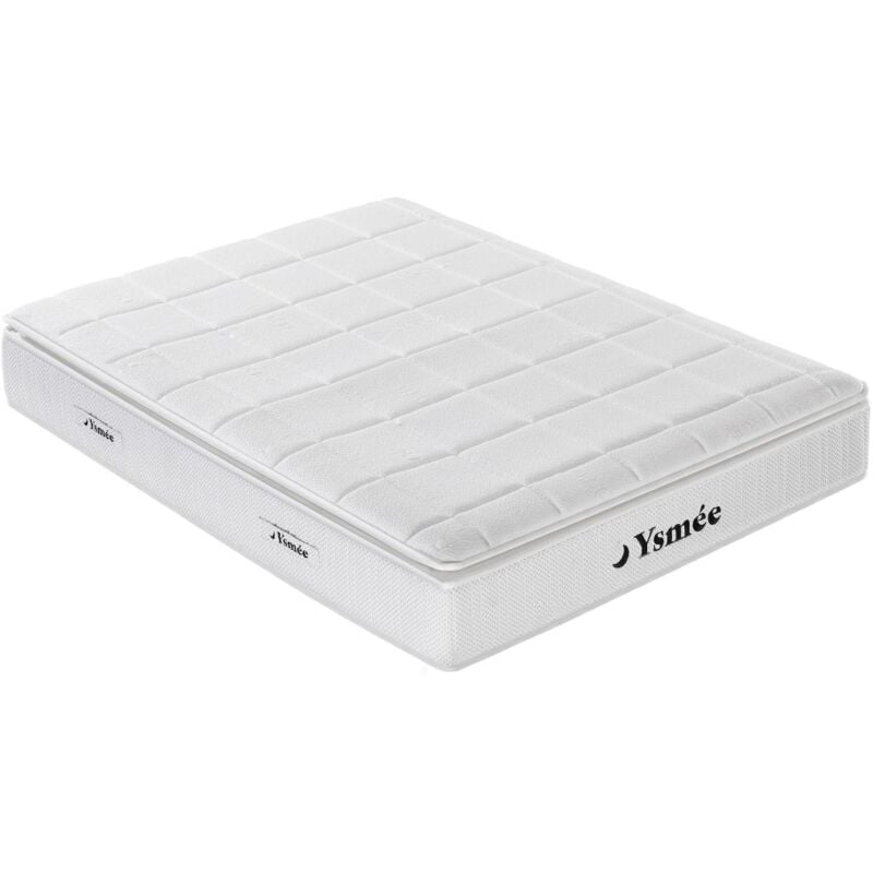 Matelas 140 x 190 cm hybride ressorts ensachés accueil nano ressorts + mémoire de forme ép.32cm - ipoh de ysmée