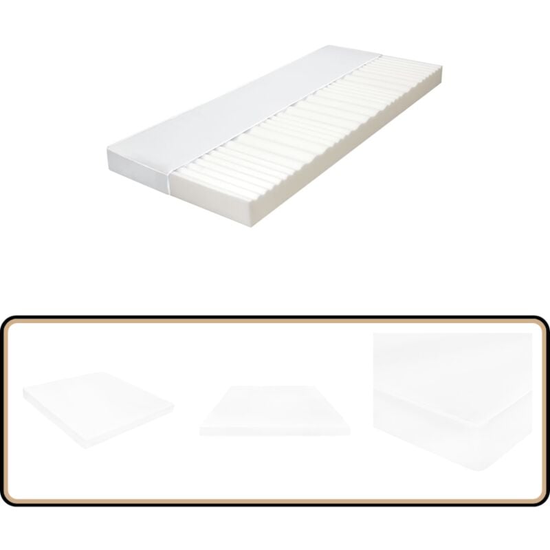 Vidaxl - Matelas 140 x 200 cm 7 zones Mousse pu 10 cm H2 H3 - Matelas Invité - Matelas Mousse pu - Matelas 7 Zones - Matelas Double Zone - Literie