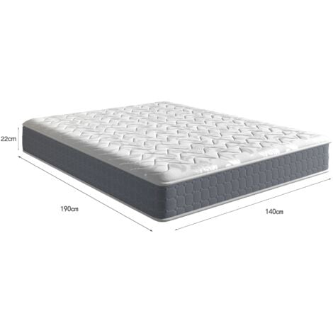 HOBAG Matelas 140x190 cm à Mémoire de Forme - 22 cm de Hauteur - Modèle Moderne