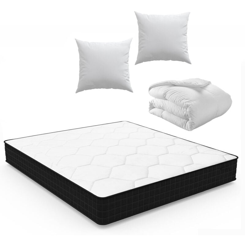 Iztoss - Matelas 160x200 cm avec 1 Couette 220x240 cm et 2 Oreillers 60x60 cm (Tous dans un colis)