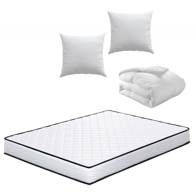 Iztoss - Matelas 140x190 cm avec 1 Couette 220x240 cm et 2 Oreillers 60x60 cm (Tous dans un colis)