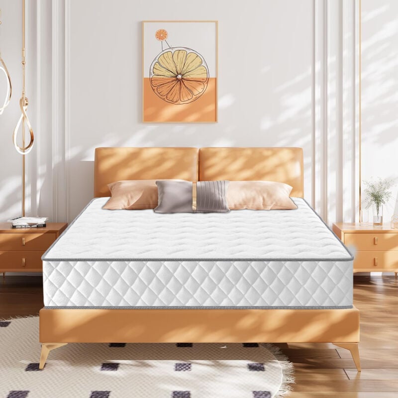 Matelas 140x190 cm -Premium Matelas mémoire de forme - Épaisseur 23 cm Yidatong 8 zones de confort