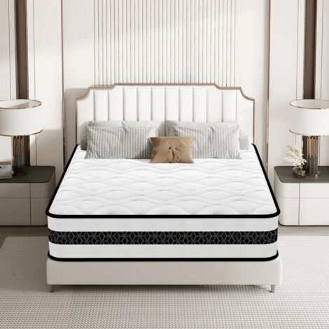 Matelas 140x190 cm, épaisseur 26 cm, YIDATONG Luxe Matelas Confort 7 Zone, Isolation du Mouvement, Mi-Ferme, Soutien Parfait, Respirant, Tissu Doux pour La Peau, Hypoallergénique