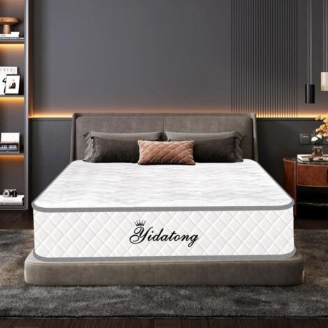 Matelas 140x190 CM, Épaisseur 28 cm Matelas à Ressorts Ensachés en à Mémoire de Forme, 7 Zones de Confort Moyenne Ferme
