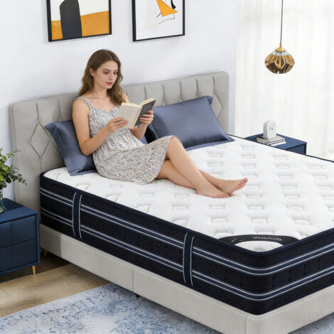Matelas 140x190 cm, épaisseur nette 26 cm, confort, premium, hypoallergénique, ergonomique, soutien optimal