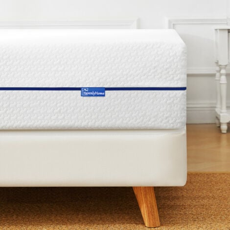 Matelas 140x190 cm HavenlyHome Mémoire de forme, Épaisseur 25 cm, Confort ferme, 7 zones ergonomique, Oeko-Tex, Bleu