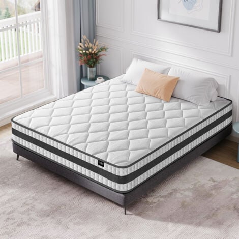 Matelas 160x200 cm INRE, Épaisseur 25 cm, Ressorts Ensachés, Confort Ferme, Certifié Oeko-tex, 7 Zones Différenciées
