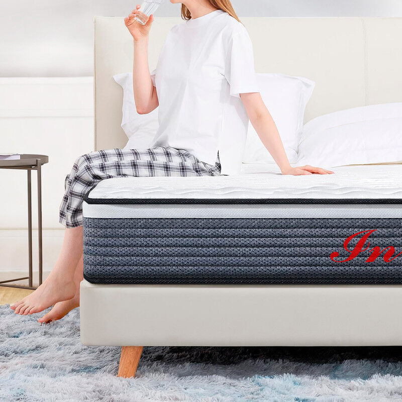 Inre - Matelas 140x190 cm mousse à mémoire de forme, épaisseur 20cm, confort ferme, confort optimal, 7 zones ergonomique