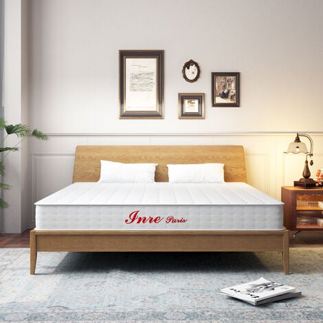 Matelas 140x190 cm INRE Mousse à Mémoire de Forme, Épaisseur 22cm, Confort Ferme,Réversible,7 zones ergonomique